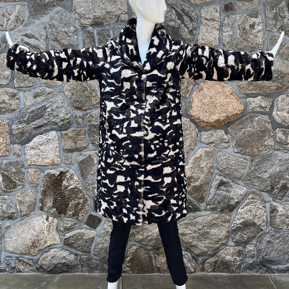 Jocelyn camouflage fur coat- rare find